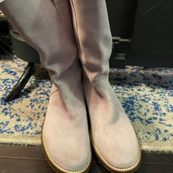 Vintage late 1990's / Y2K lavender / lilac suede western boots - Size 6 - Picture 4 of 16